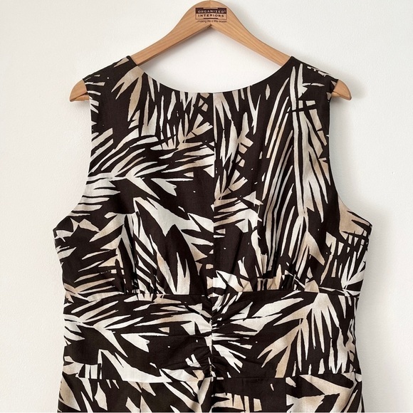 Louben Tropical Leaf Print Sleeveless Dress Size 16 - Picture 8 of 13